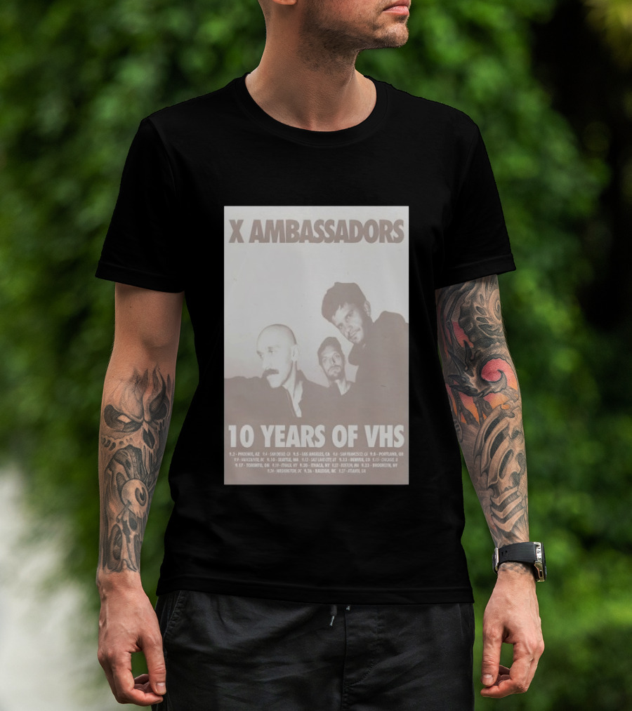 X Ambassadors 10 Years Of VHS Tour 2025 US Cities T-Shirt