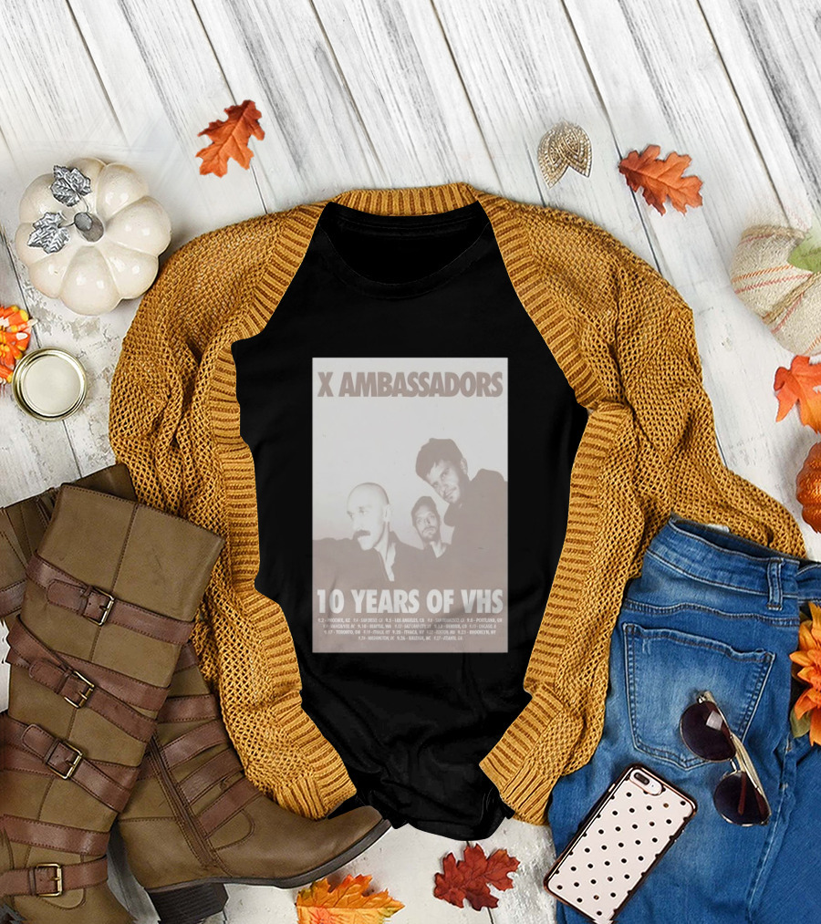 X Ambassadors 10 Years Of VHS Tour 2025 US Cities T-Shirt