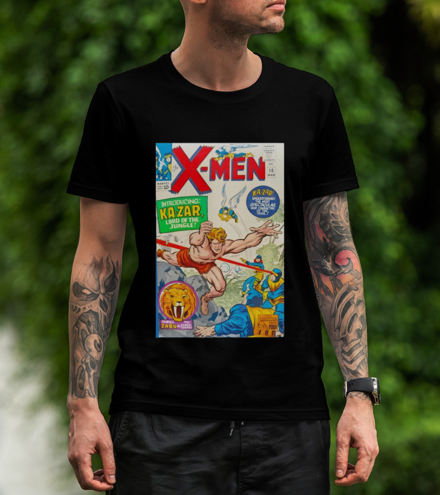 X Men 10 Introducing Ka Zar Lord Of The Jungle Marvel Comic Cover With Thrill To Zabu And Unquestionably The Most Spectacular New T-Shirt