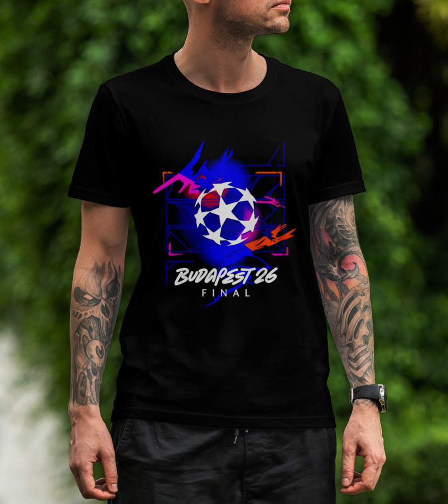 Budapest 26 Final UCL Decorative Hero Soccer Star T-Shirt