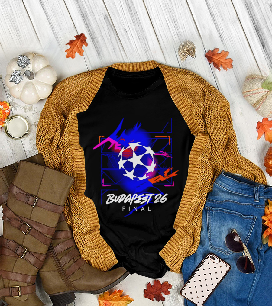 Budapest 26 Final UCL Decorative Hero Soccer Star T-Shirt