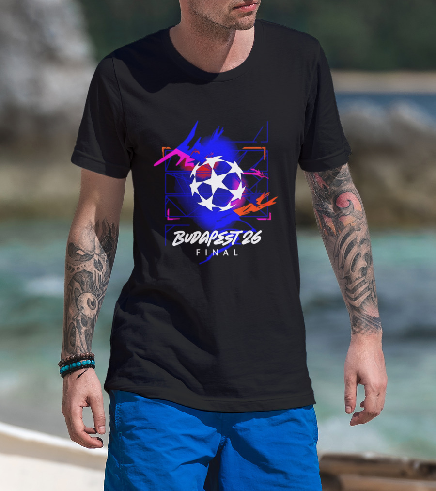 Budapest 26 Final UCL Decorative Hero Soccer Star T-Shirt