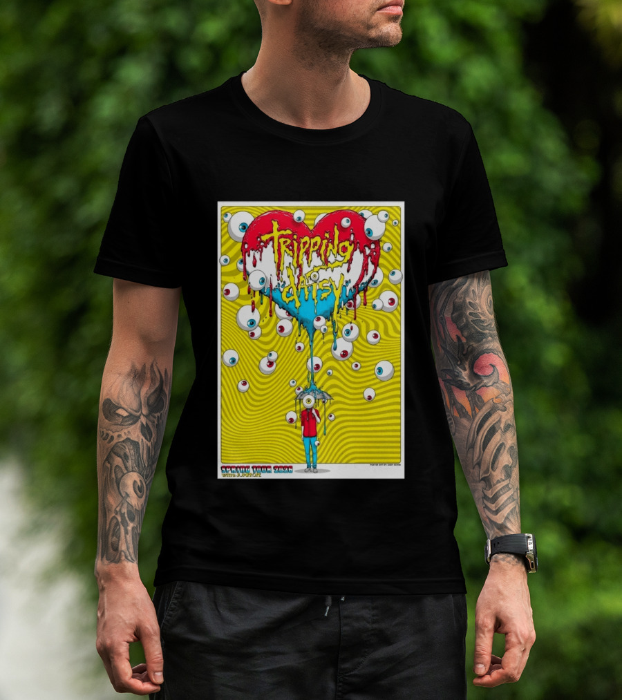 Tripping Daisy Spring Tour 2026 Psychedelic Heart And Eye Balloons By Cody Schibi T-Shirt