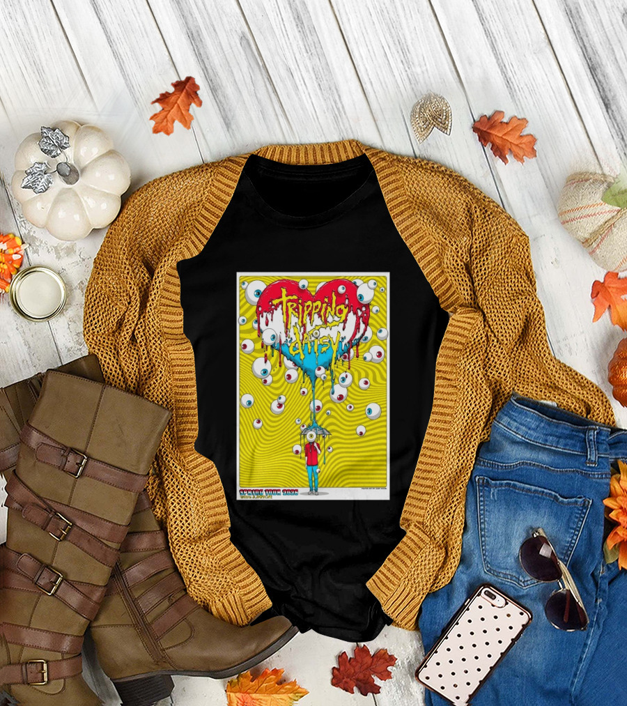 Tripping Daisy Spring Tour 2026 Psychedelic Heart and Eye Balloons by Cody Schibi T-Shirt