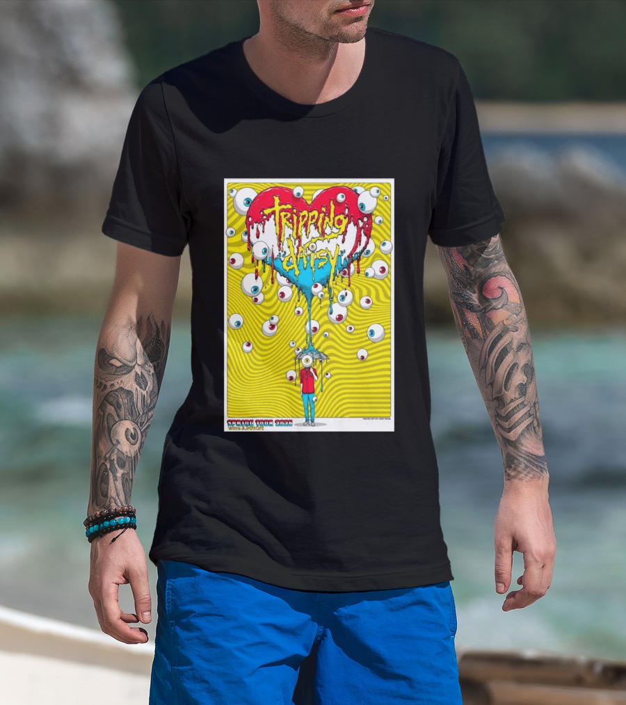 Tripping Daisy Spring Tour 2026 Psychedelic Heart And Eye Balloons By Cody Schibi T-Shirt