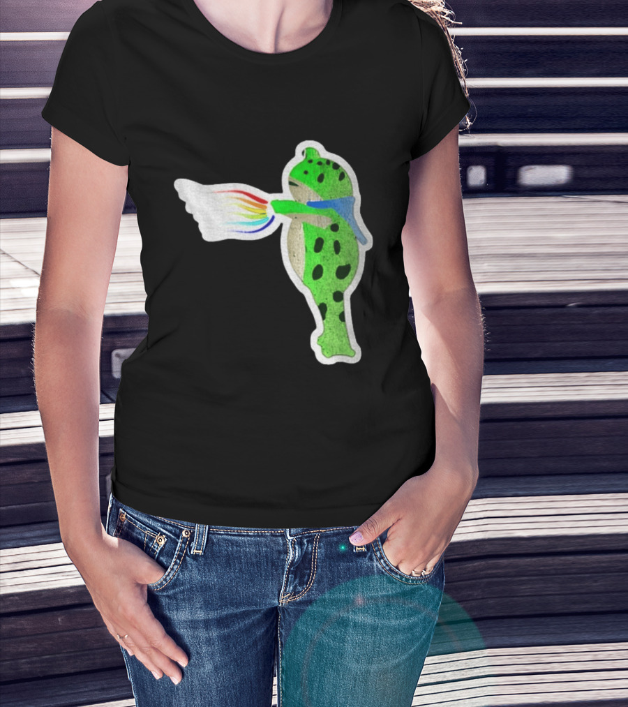 Portland Frog Holding Rainbow Flag LGBT Pride Anti Maga Protest T-Shirt