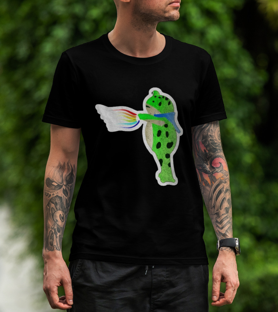 Portland Frog Holding Rainbow Flag LGBT Pride Anti Maga Protest T-Shirt
