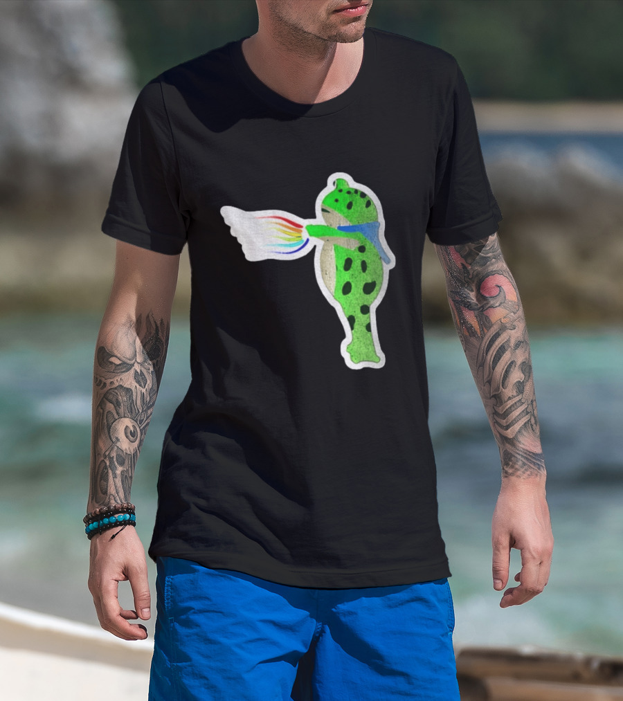Portland Frog Holding Rainbow Flag LGBT Pride Anti Maga Protest T-Shirt