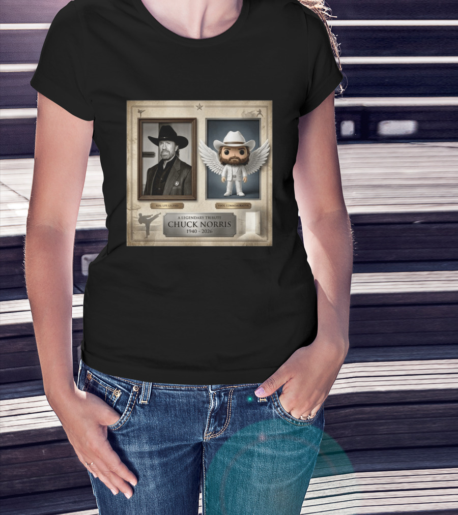 A Legendary Tribute Chuck Norris Real Life Legend Vinyl Commemorative 1940 2026 T-Shirt