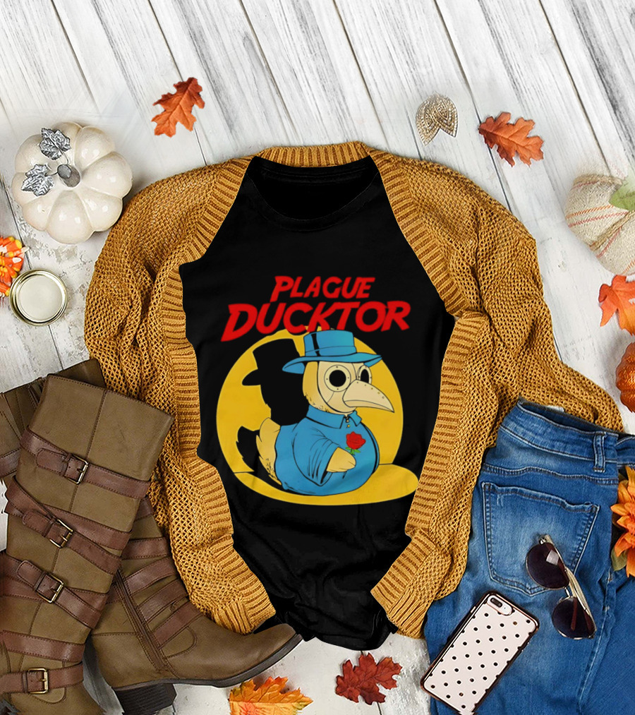 Plague Ducktor Holding Rose Doctor Costume Duck T-Shirt