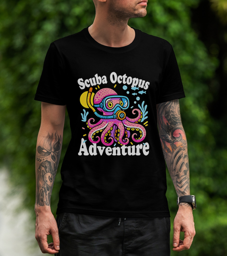 Scuba Octopus Adventure Snorkeling Deep Sea Journey T-Shirt
