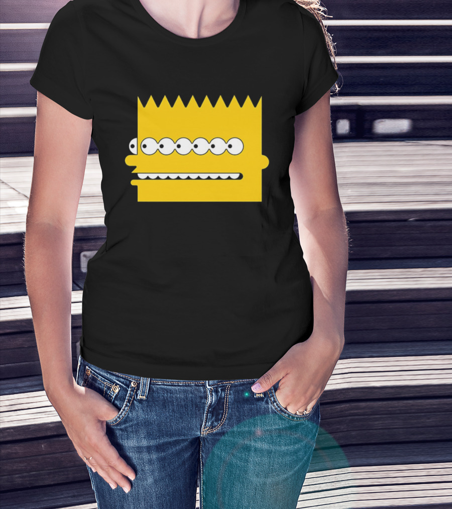 Simps Multi Mult Bart Yellow Silhouette Cartoon Eyes T-Shirt