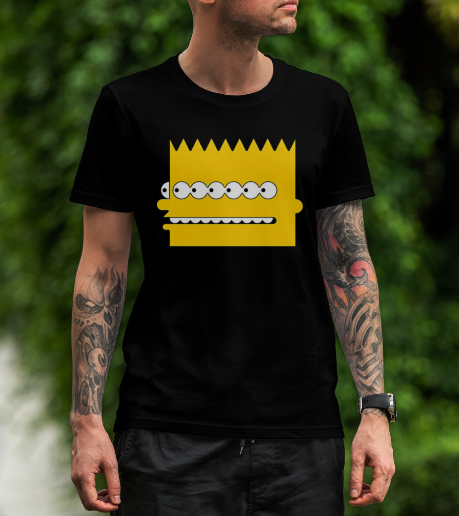 Simps Multi Mult Bart Yellow Silhouette Cartoon Eyes T-Shirt