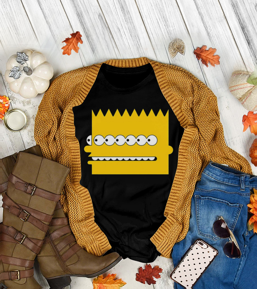 Simps Multi Mult Bart Yellow Silhouette Cartoon Eyes T-Shirt