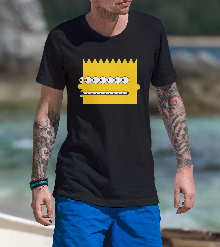 Simps Multi Mult Bart Yellow Silhouette Cartoon Eyes T-Shirt