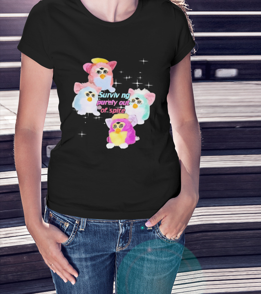 Surviving Purely Out Of Spite With Four Colorful Furbies T-Shirt