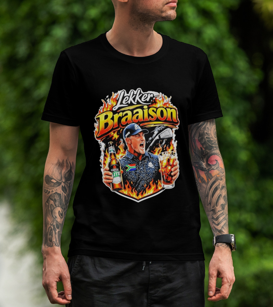 Lekker Braaison Bryson DeChambeau Castle Lite South Africa Golf T-Shirt