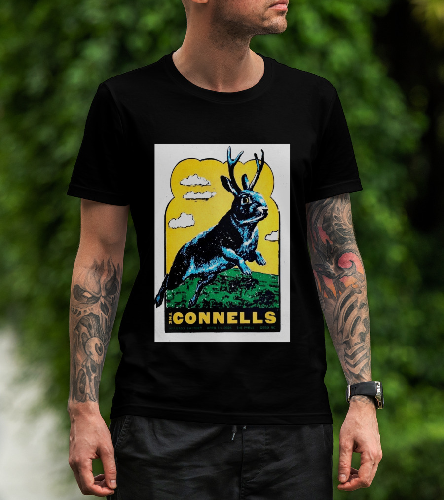The Connells April 11 2026 The Pyrle Greensboro NC With Bass Battery Jackalope T-Shirt