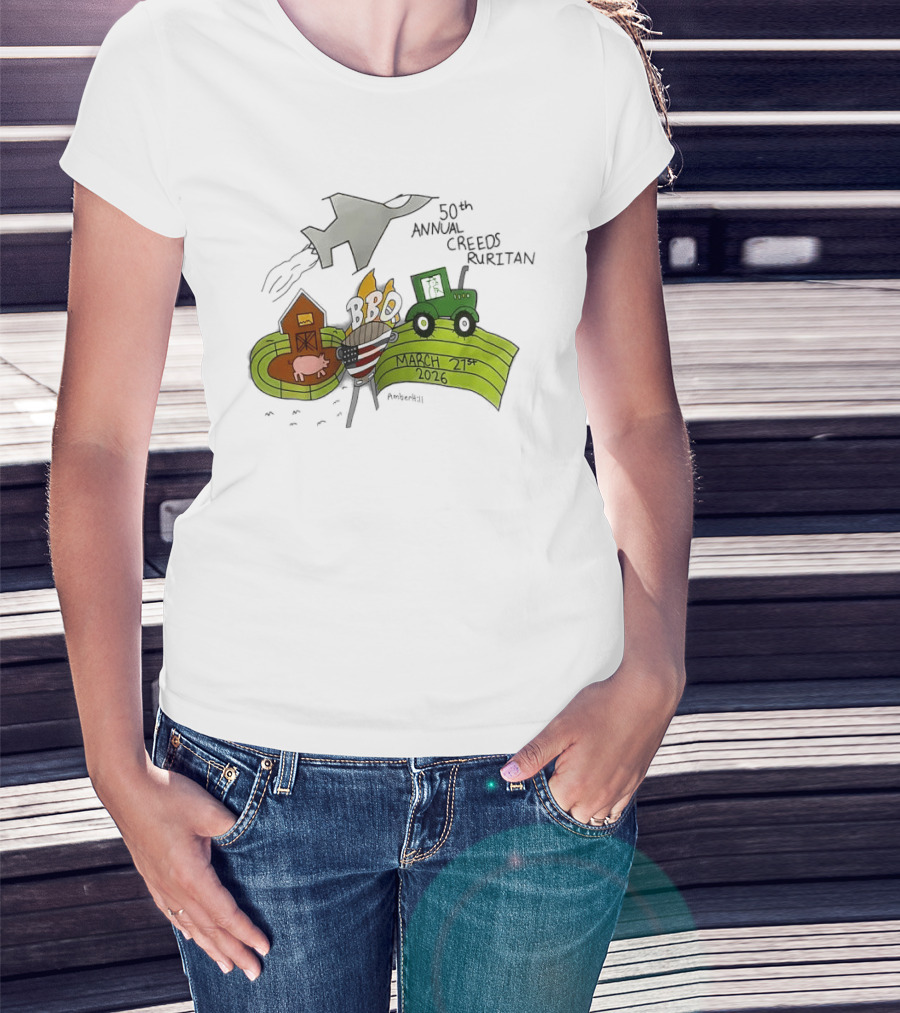 50th Annual Creeds Ruritan March 21st 2026 Farm Scene With Tractor And Barn T-Shirt