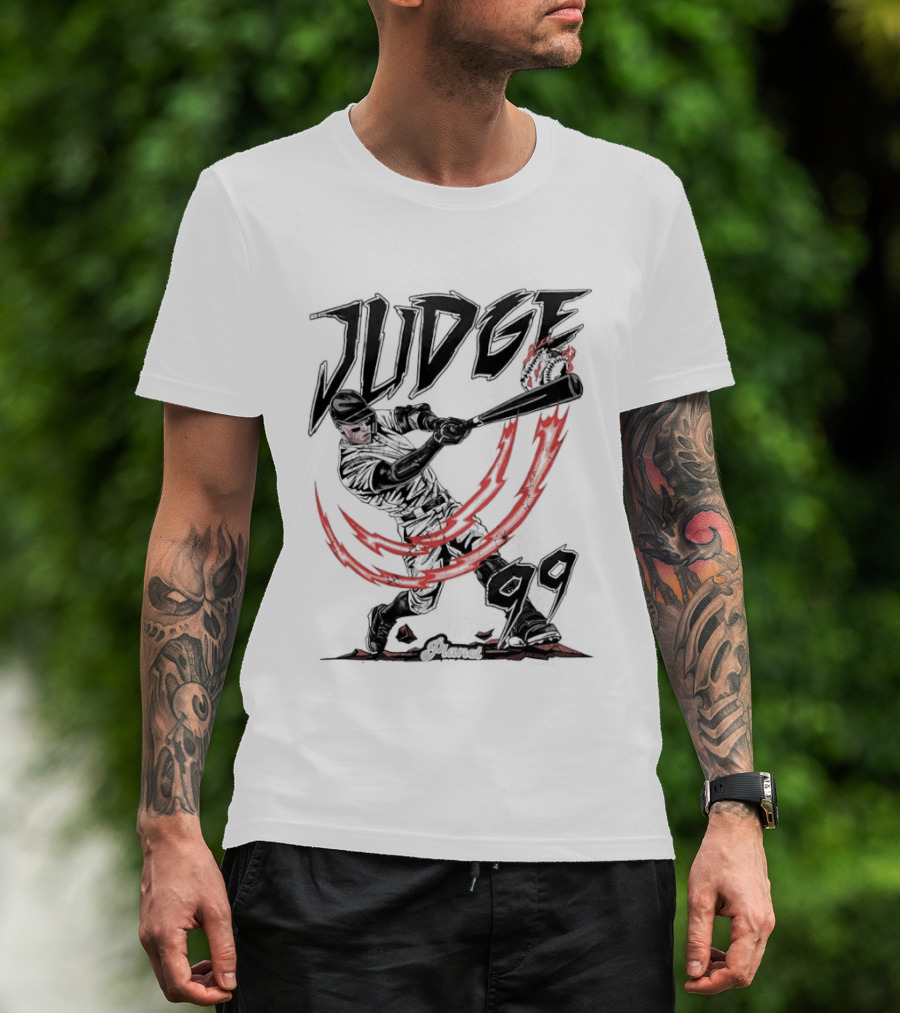 Aaron Judge 99 Yankees Baseball Power Swing Flame T-Shirt