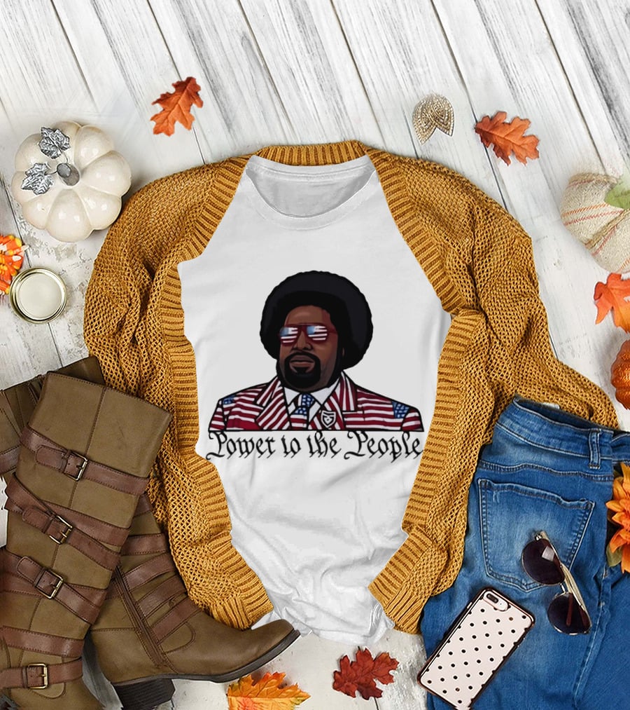 Afro Man American Flag Suit Power to the People T-Shirt