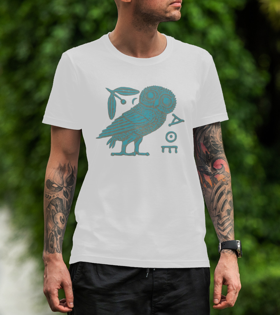 Athenian Owl Ancient Greek Coin 5th Century AOΕ Olive Branch T-Shirt