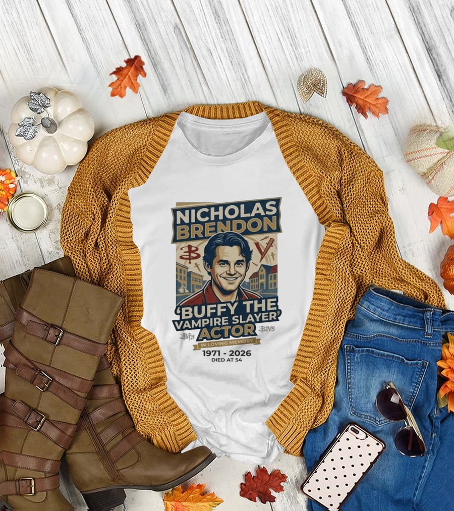 Nicholas Brendon Buffy the Vampire Slayer Actor In Loving Memory 1971 2023 T-Shirt