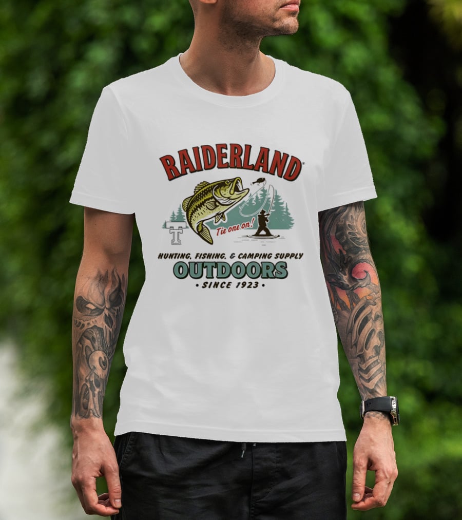 Texas Tech Red Raiders Raiderland Outdoors Hunting Fishing Camping Since 1923 T-Shirt