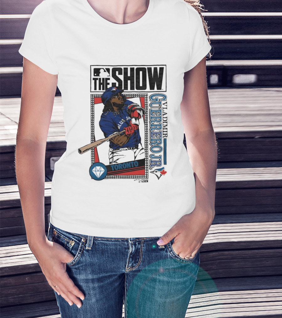MLB The Show Vladimir Guerrero Jr 27 Toronto Blue Jays Caricature T-Shirt