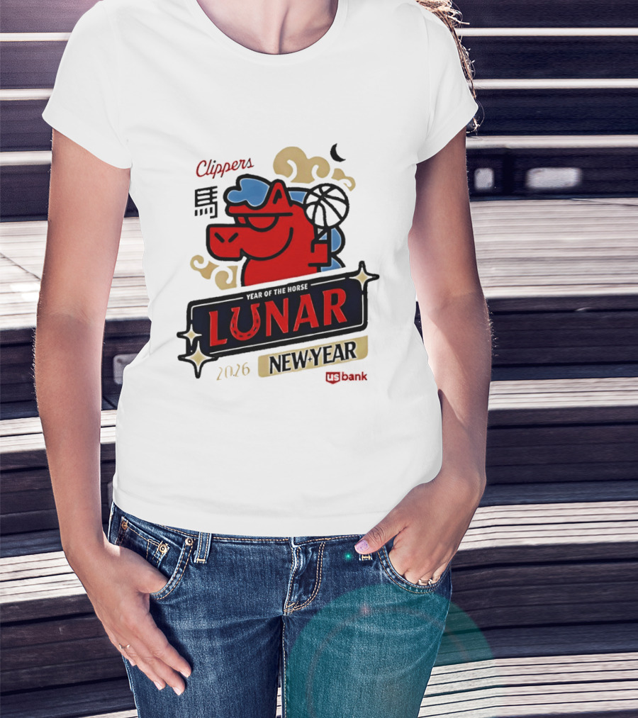 Clippers Lunar New Year 2026 Year Of The Horse NBA T-Shirt