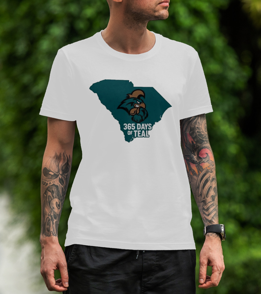 Coastal Carolina 365 Days Of Teal South Carolina Chanticleers T-Shirt