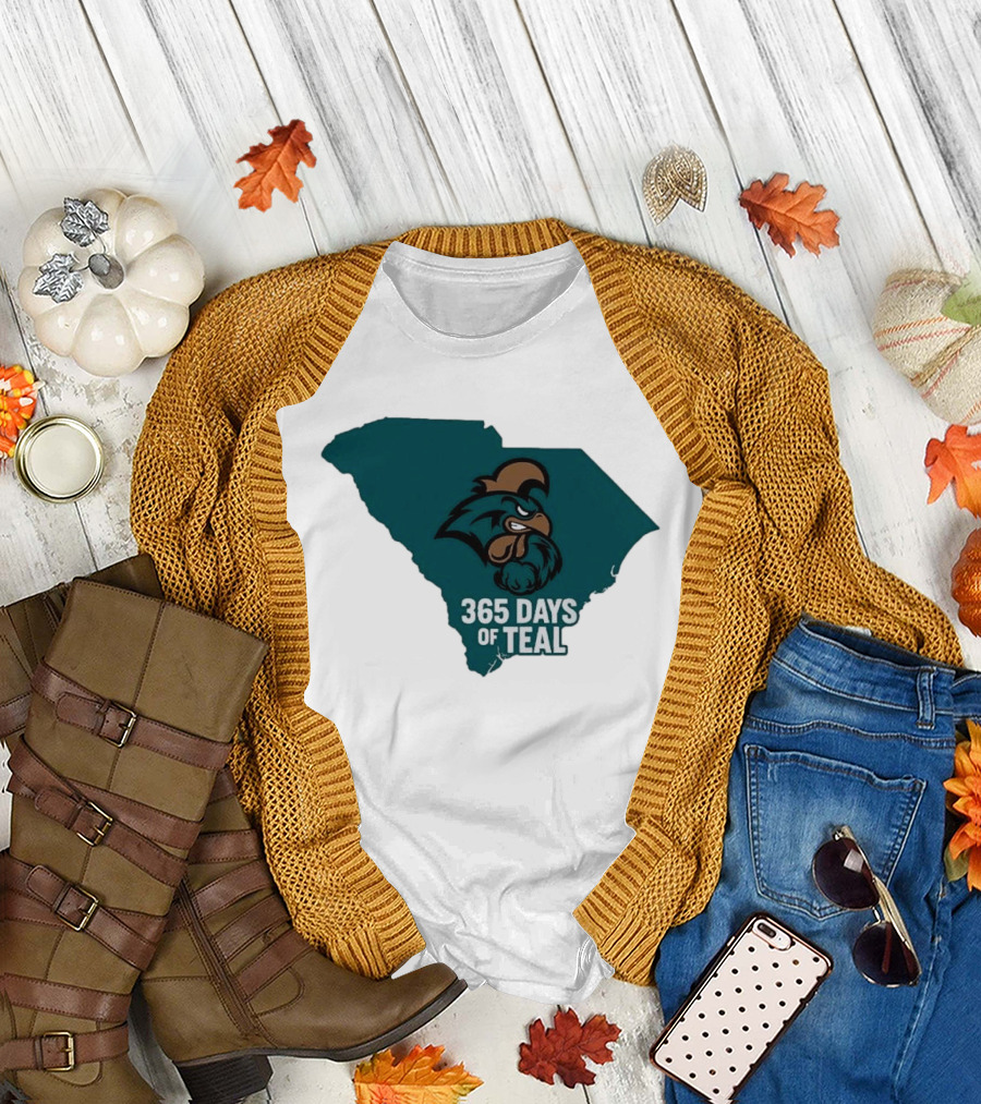 Coastal Carolina 365 Days Of Teal South Carolina Chanticleers T-Shirt