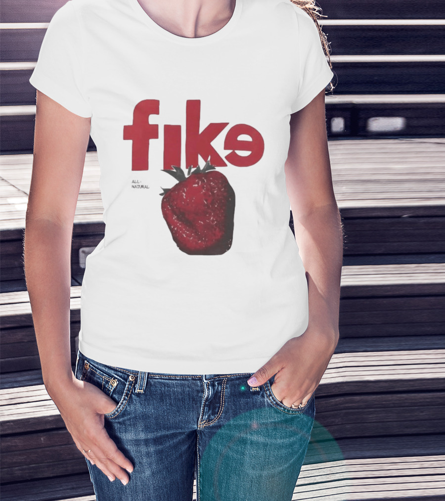 Fike All Natural Strawberry Red Bold Fresh Fruit T-Shirt