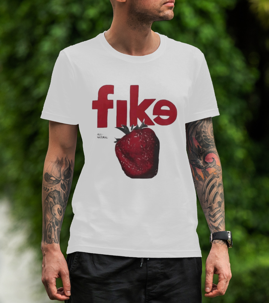 Fike All Natural Strawberry Red Bold Fresh Fruit T-Shirt
