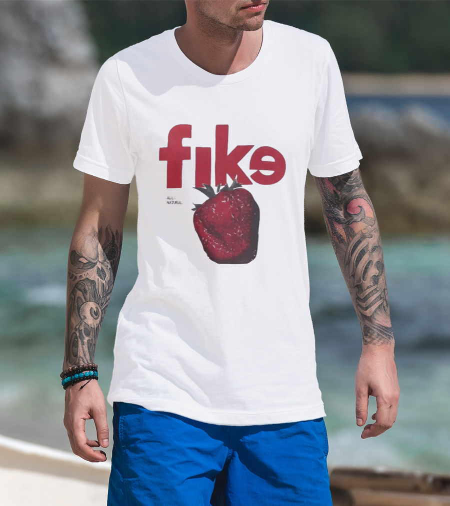 Fike All Natural Strawberry Red Bold Fresh Fruit T-Shirt