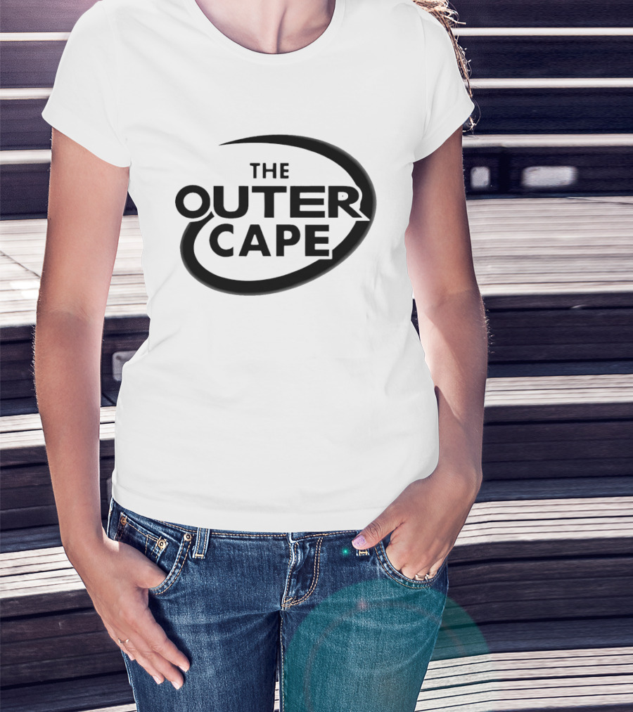 The Outer Cape Retro Style Bold Text Oval Highlight T-Shirt
