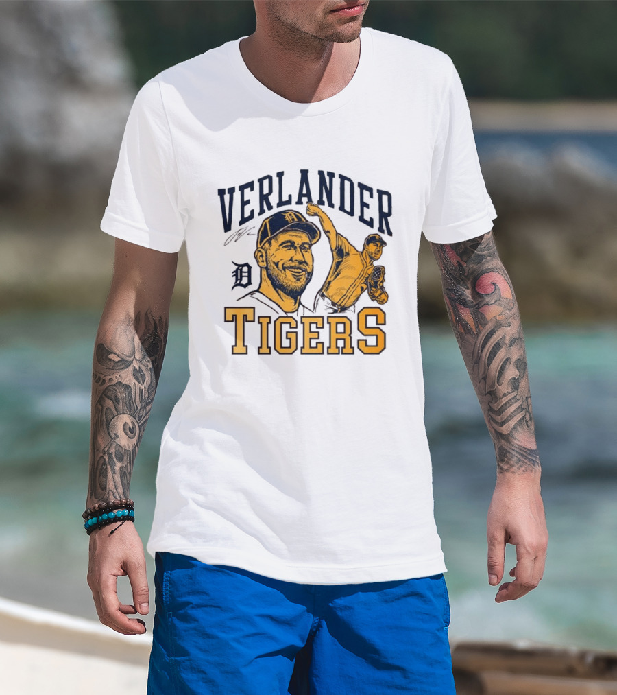 Verlander Detroit Tigers Baseball Pitcher T-Shirt