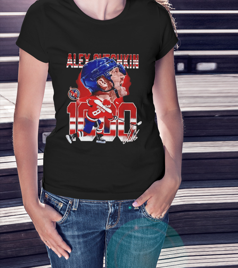 Alex Ovechkin 1000 Goals Washington Capitals Number 8 T-Shirt