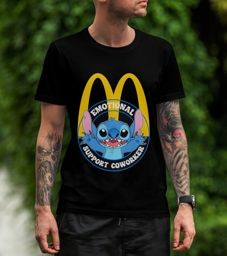 McDonald's Emotional Support Coworker Stitch T-Shirt