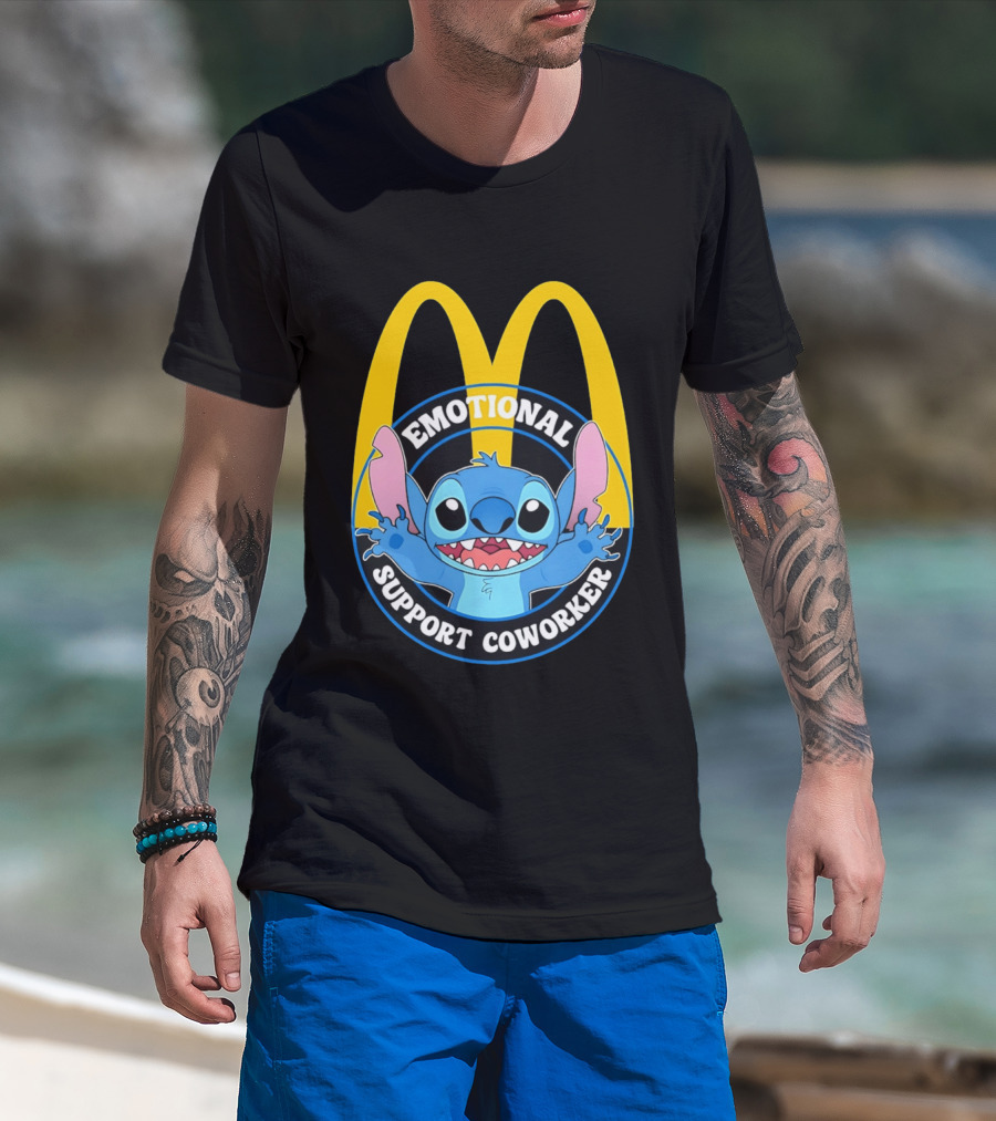 McDonald's Emotional Support Coworker Stitch T-Shirt