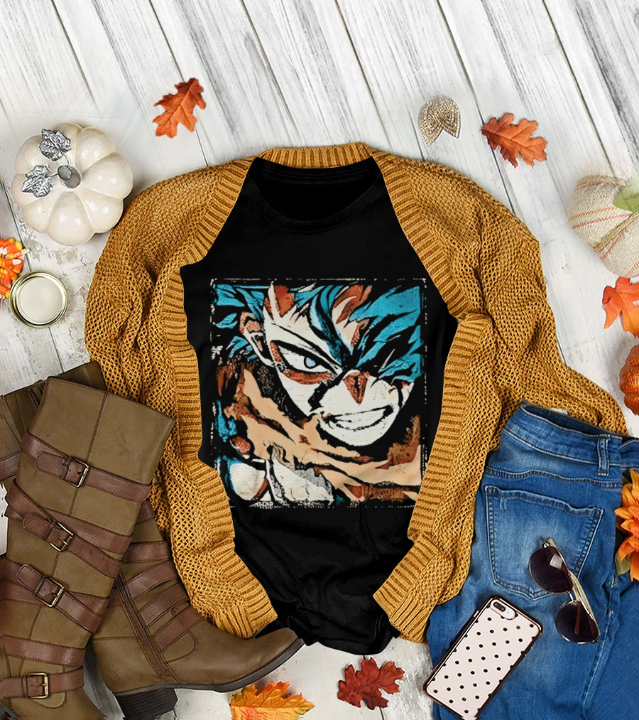 My Hero Academia Trippy Deku Blue and Red Abstract T-Shirt