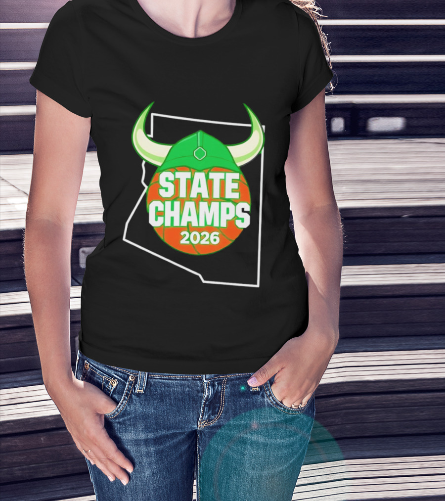 State Champs 2026 Arizona Basketball Viking Helmet T-Shirt