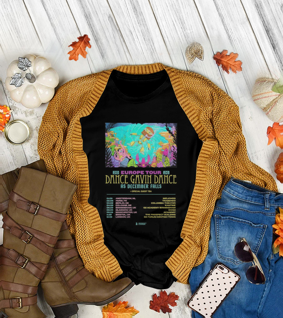Dance Gavin Dance As December Falls 2026 UK EU Tour Schedule Dates T-Shirt