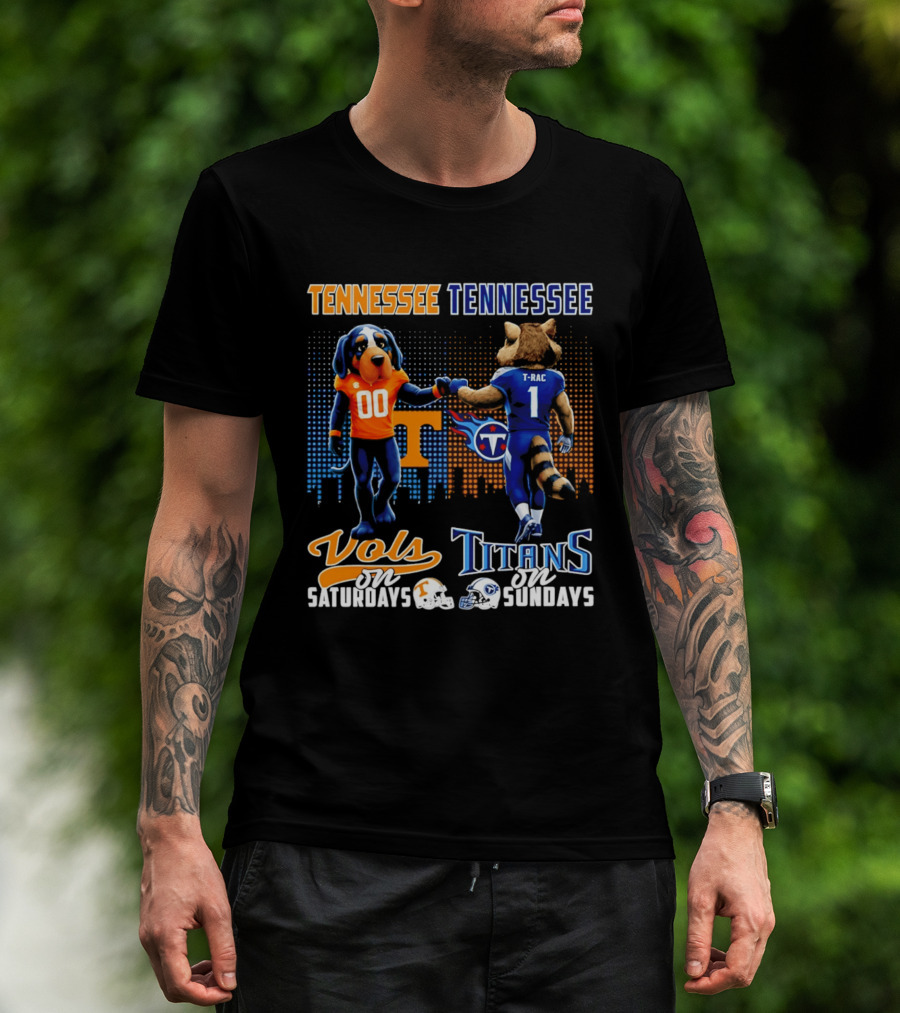 Tennessee Vols On Saturdays Titans On Sundays City Skyline T-Shirt