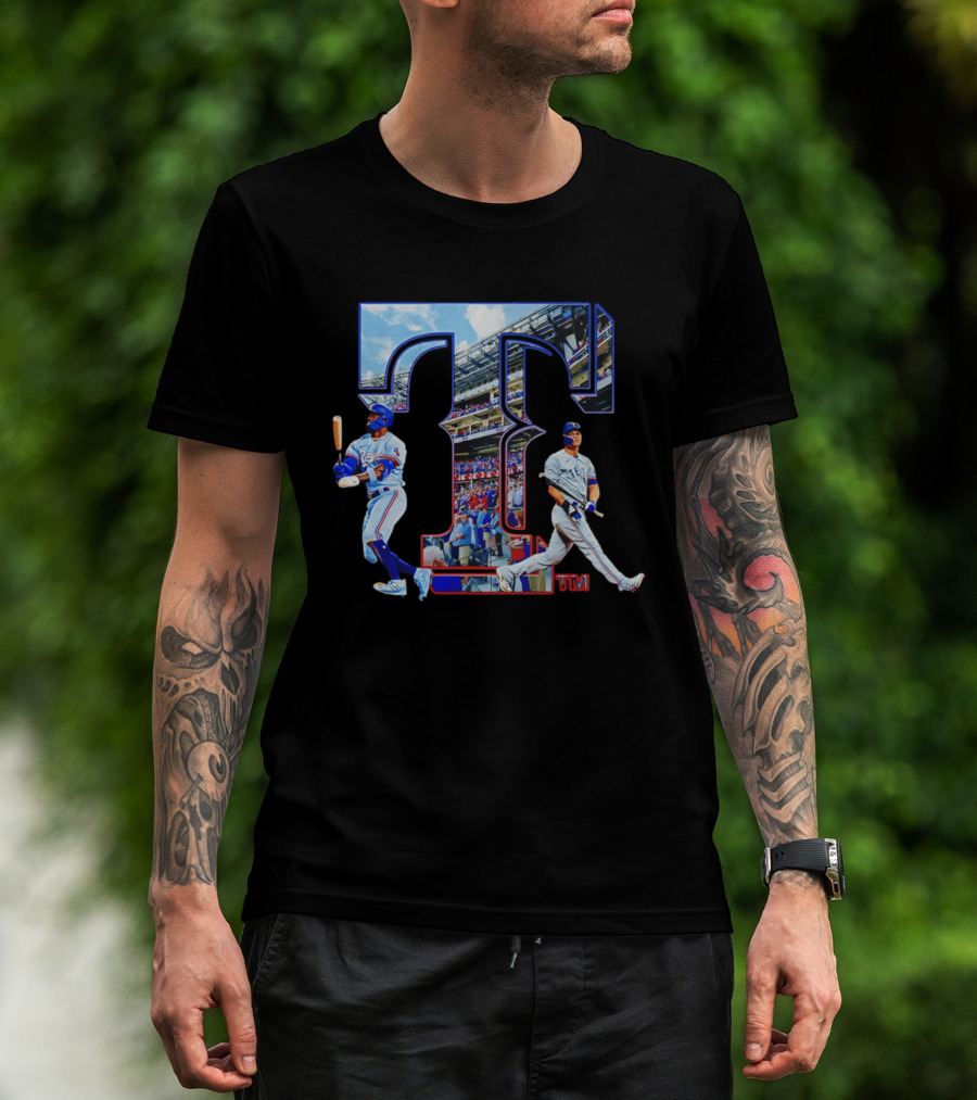 Texas Rangers Stadium Baseball Players T-Shirt