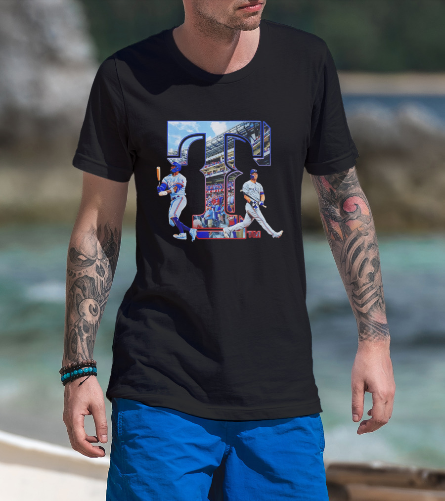 Texas Rangers Stadium Baseball Players T-Shirt