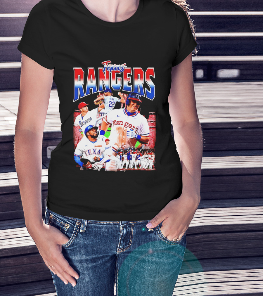 Texas Rangers Celebrate Baseball Team Collage 2025 T-Shirt