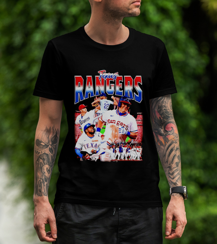 Texas Rangers Celebrate Baseball Team Collage 2025 T-Shirt