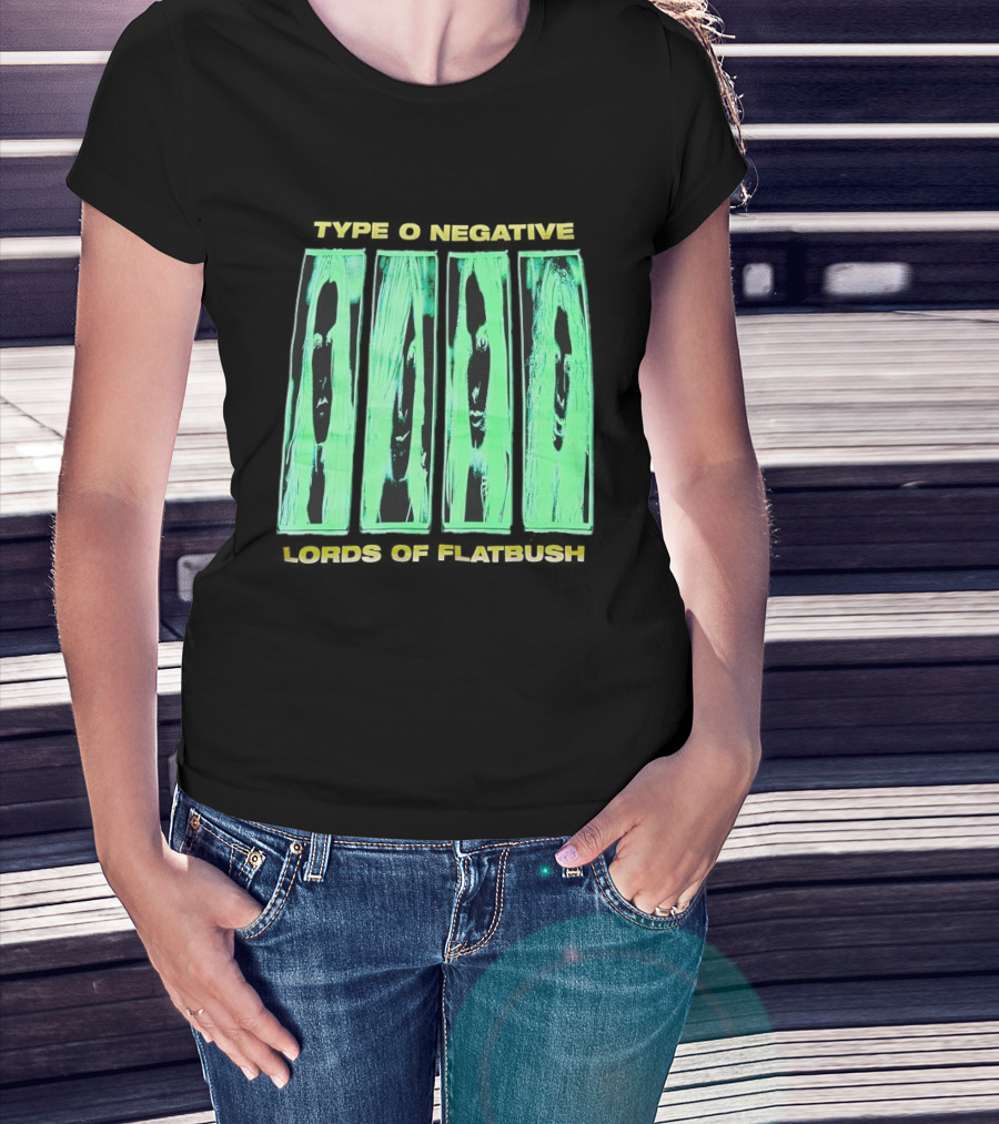 Type O Negative Lords Of Flatbush Distorted Woodgrain Faces T-Shirt