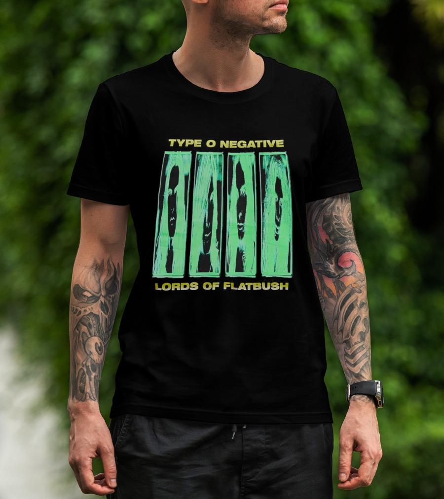 Type O Negative Lords Of Flatbush Distorted Woodgrain Faces T-Shirt